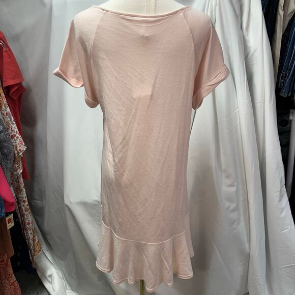 New Lanston Revolve Baby Pink Scoop Neck Tee Dress‎ Womens Medium Swing USA Made - Picture 6 of 14